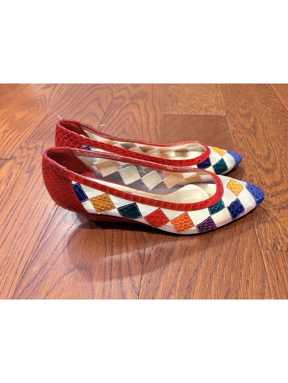 J Renee Womens Pumps 7 1/2 M Multicolor Patchwork Print Wedge Shoes